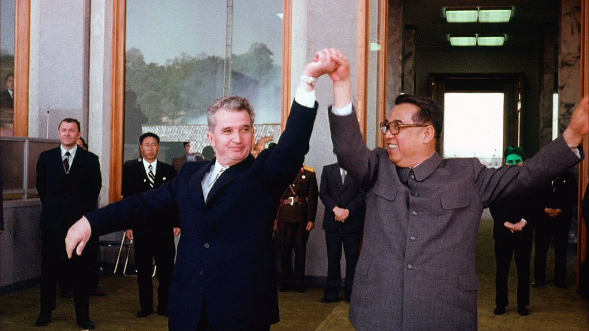 Nicolae Ceaucescu y Kim Il-Sung.  